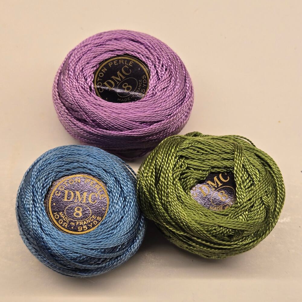 Mixed Lot Vintage Crochet Thread & Embroidery Floss | Blue, Green, Neutral - Picture 6 of 11